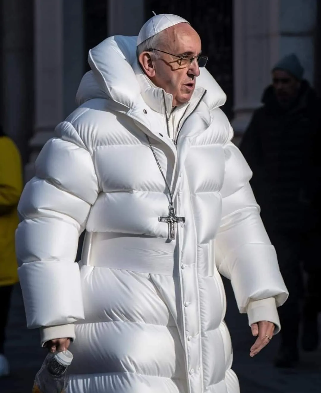 The viral AI image of Pope Francis in a white puffer jacket